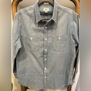 M’s J Crew Trademark Chambray Button-front Shirt size M Slim